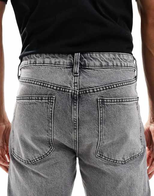 ASOS DESIGN straight leg jeans with stretch in gray wash, 4 of 5