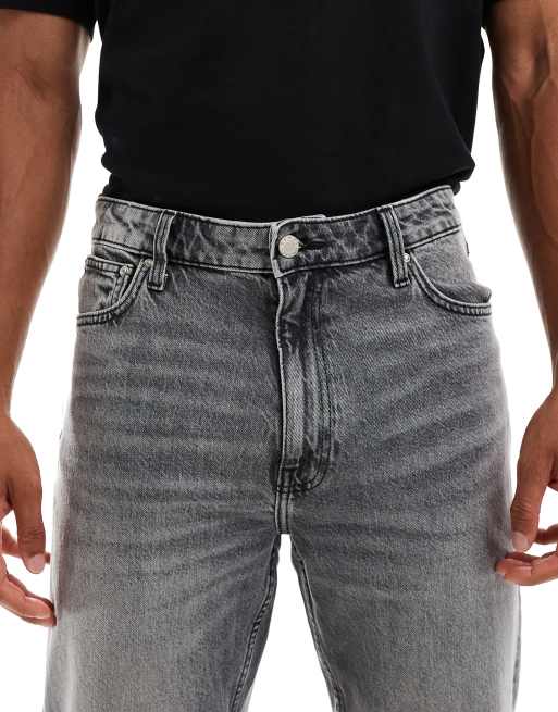 ASOS DESIGN straight leg jeans with stretch in gray wash, 5 of 5