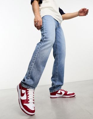 ASOS DESIGN straight leg jeans with stretch in vintage blue