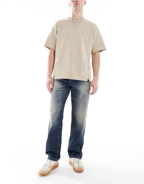 ASOS DESIGN straight leg jeans with tint in mid wash blue - view 1