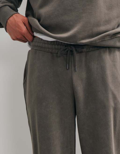 ASOS DESIGN straight leg jogger co-ord with acid wash in grey, 2 of 5
