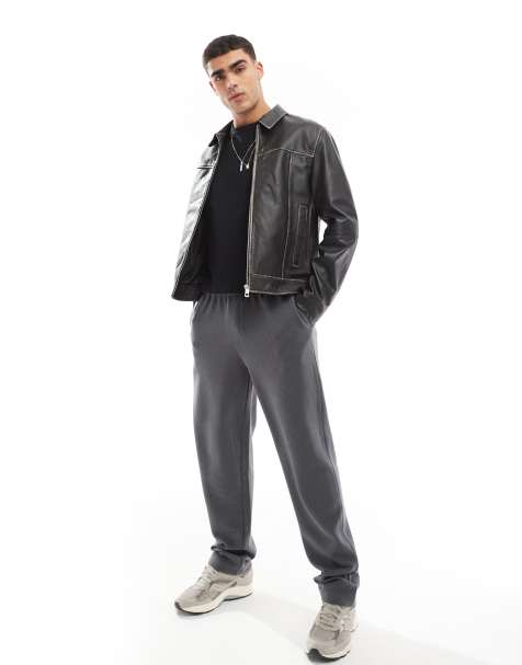 ASOS DESIGN straight leg jogger in grey - view 1