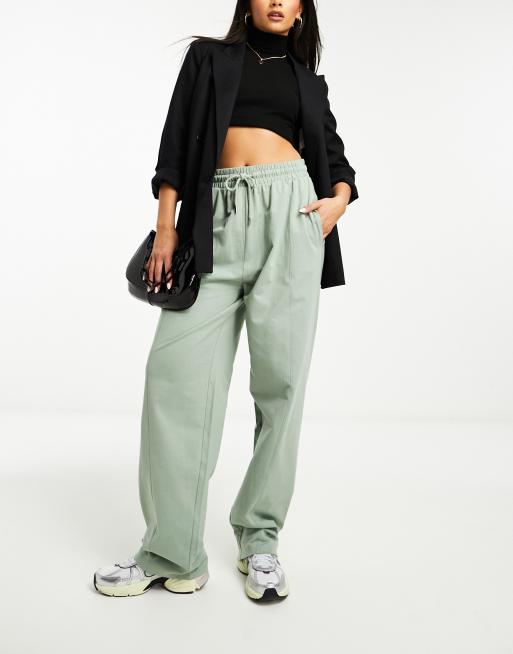 ASOS DESIGN tapered joggers in olive green