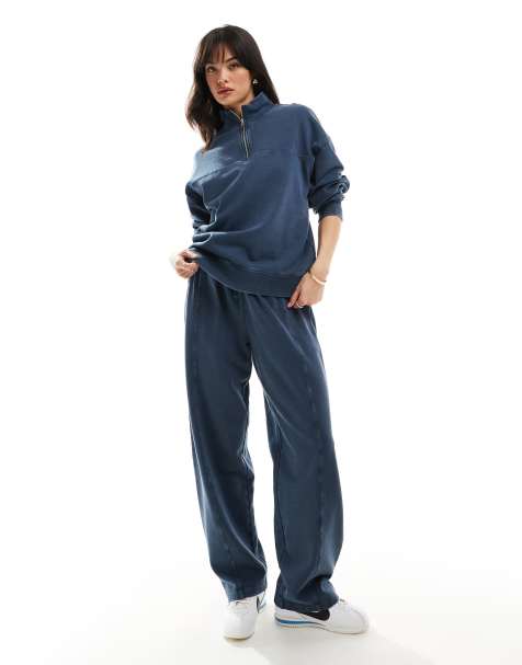 AmericanElm Women's Navy Blue Stretchable Stylish Tracksuits