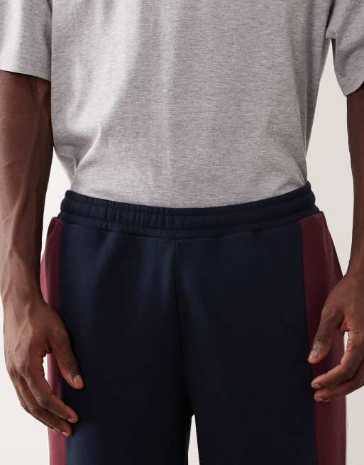 ASOS DESIGN straight leg jogger with cut and sew in navy, 4 of 5