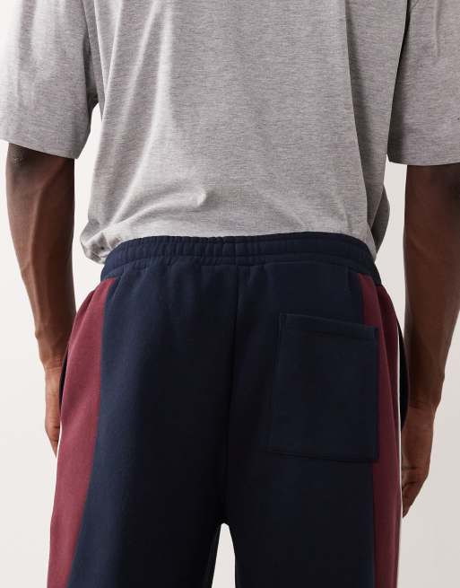 ASOS DESIGN straight leg jogger with cut and sew in navy, 5 of 5