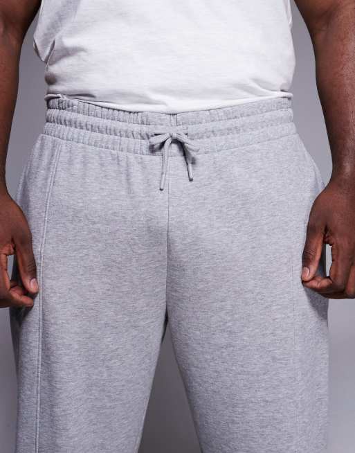 ASOS DESIGN straight leg joggers with pin tuck details inn grey marl, 4 of 5