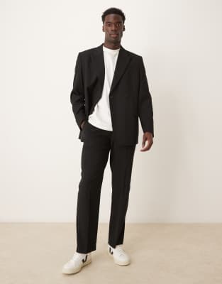 Asos Design Straight Leg Pants In Black