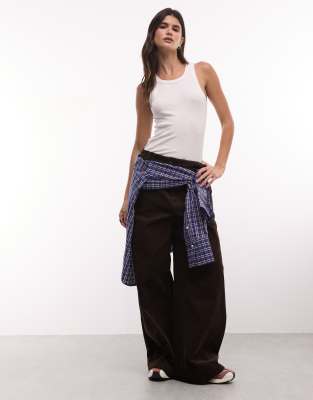 Asos Design Straight Leg Pants In Brown