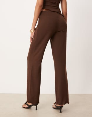 Asos Design Straight Leg Pants In Brown