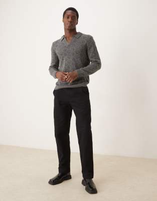 Asos Design Straight Leg Pants In Deep Navy - Part Of A Set-blue