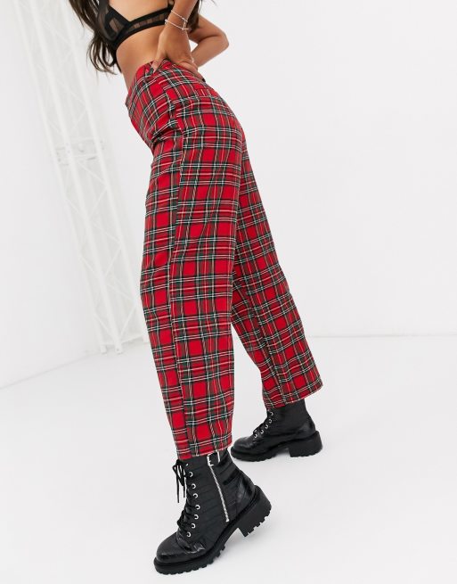 ASOS DESIGN super skinny suit pants in red plaid check