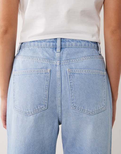 ASOS DESIGN straight leg patchwork jean in bleach, 4 of 5