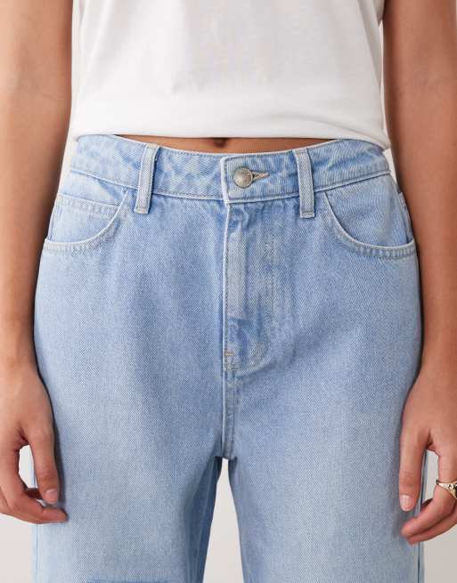 ASOS DESIGN straight leg patchwork jean in bleach, 5 of 5