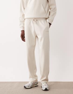 Asos Design Straight Leg Printed Sweatpants In Neutral