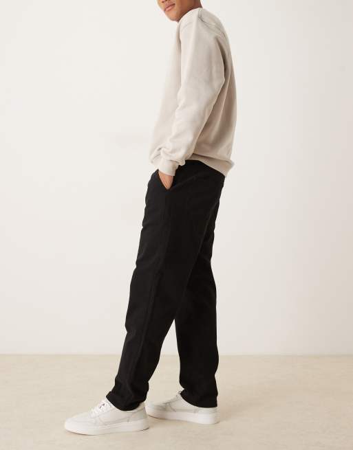 ASOS DESIGN straight leg pull on chinos in black, 3 of 5