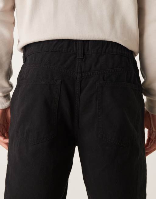 ASOS DESIGN straight leg pull on chinos in black, 5 of 5