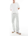 [ASOS DESIGN] ASOS DESIGN straight leg scuba-style fabric trackies with contrast taping detail in grey 2XL GREY