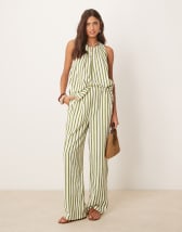 ASOS EDITION textured wide leg pants in blue - part of a set