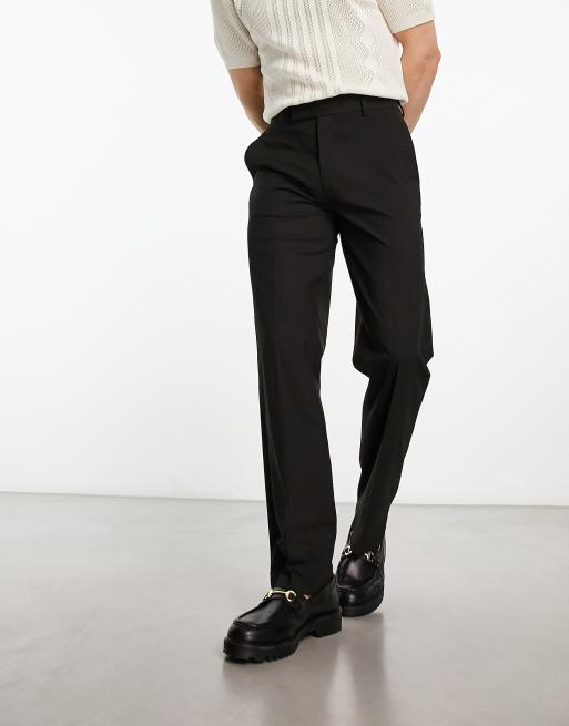 ASOS DESIGN wide leg smart pants in black