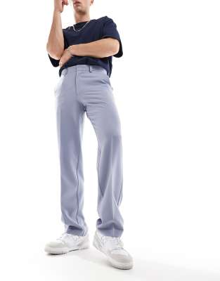 Asos Design Smart Slim Fit Pants In Mid Blue In Blue