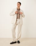[ASOS DESIGN] ASOS DESIGN straight leg suit pants in beige satin-Neutral W34 L32 Champage