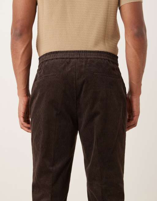 ASOS DESIGN straight leg suit pants in brown cotton corduroy, 5 of 5