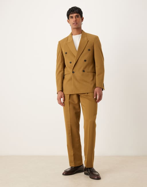ASOS DESIGN straight leg suit pants in camel twill, 2 of 5