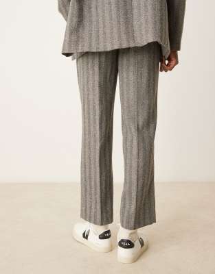 Asos Design Straight Leg Suit Pants In Gray