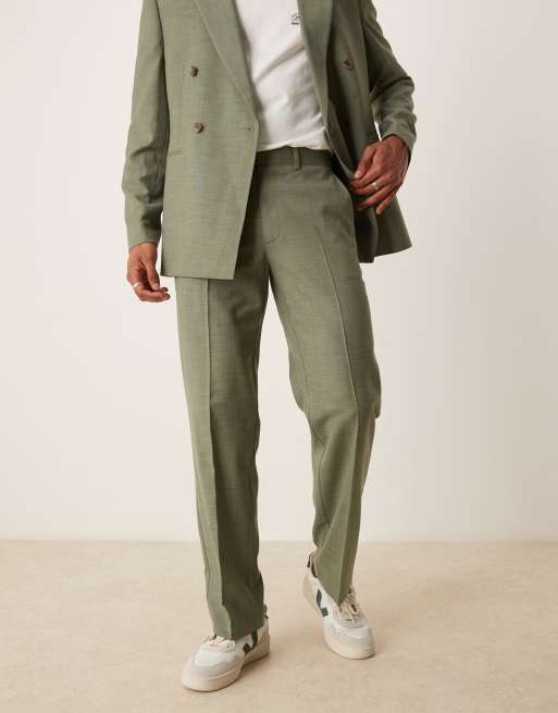 ASOS DESIGN straight leg suit pants in green melange, 5 of 5