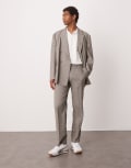 [ASOS DESIGN] ASOS DESIGN straight leg suit pants in grey melange texture W32 L32 Mid grey