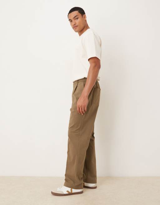 ASOS DESIGN straight leg suit pants in khaki, 3 of 5