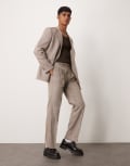 [ASOS DESIGN] ASOS DESIGN straight leg suit pants in light brown herringbone W34 L30 BROWN