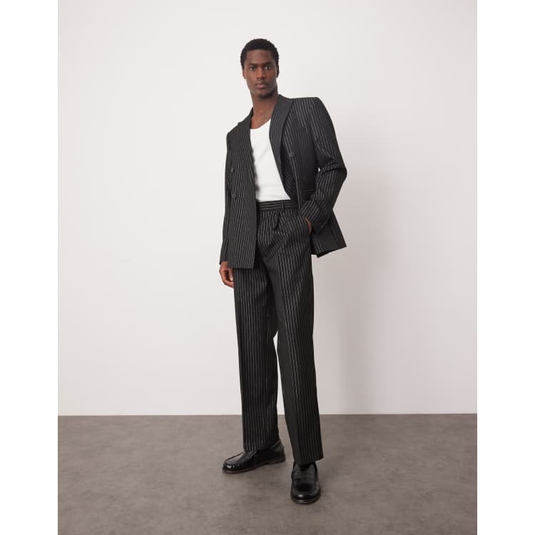 スーツ pin stripe designbaggy flare slacks Pinstripe Flare Trousers by ALEXACHUNG | Rent the Runway