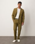 [ASOS DESIGN] ASOS DESIGN straight leg suit pants in olive green W30 L30 Olive green
