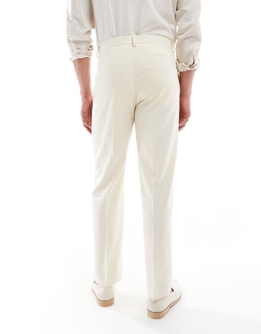 ASOS DESIGN straight leg suit pants in stone, 2 of 5