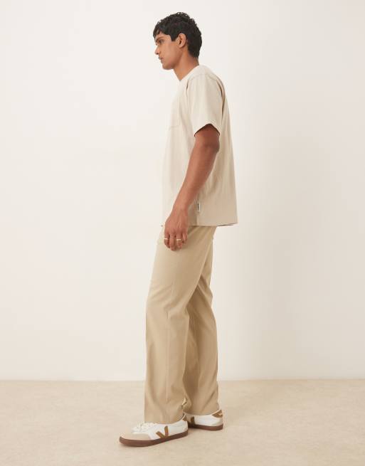 ASOS DESIGN straight leg suit pants in stone, 3 of 5