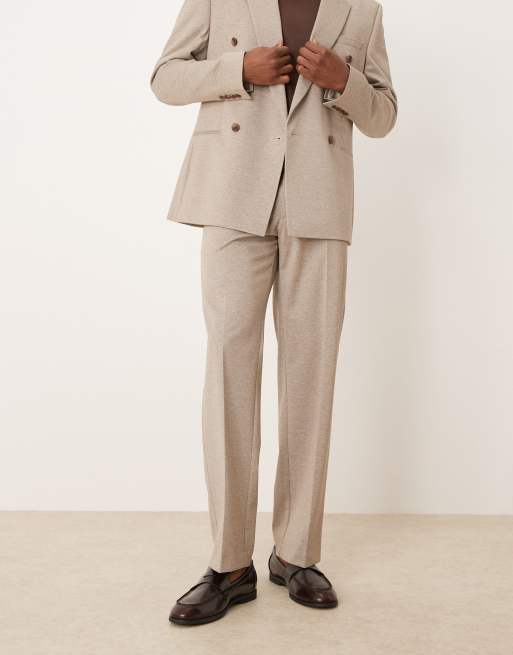 ASOS DESIGN straight leg suit trousers in beige twill, 2 of 5