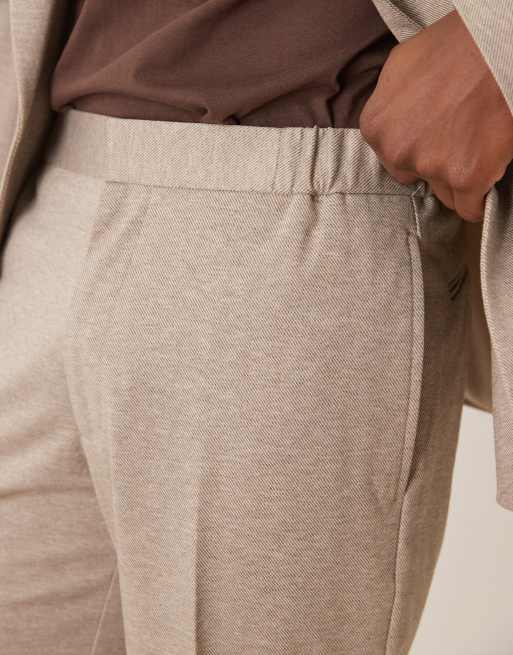 ASOS DESIGN straight leg suit trousers in beige twill, 3 of 5