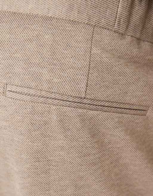 ASOS DESIGN straight leg suit trousers in beige twill, 4 of 5