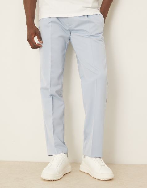 ASOS DESIGN straight leg suit trousers in blue - view 1