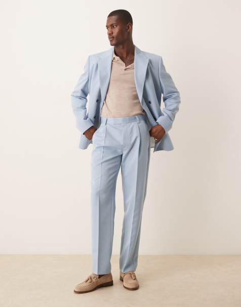 ASOS DESIGN straight leg suit trousers in blue