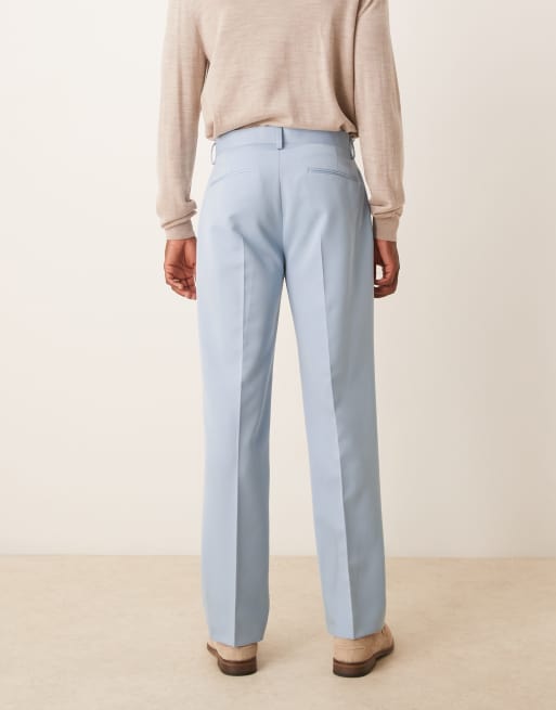 ASOS DESIGN straight leg suit trousers in blue, 4 of 5