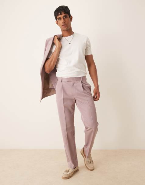 ASOS DESIGN straight leg suit trousers in dusty pink - view 1