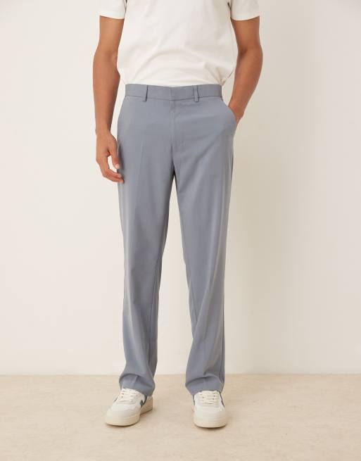 ASOS DESIGN straight leg suit trousers in mid blue, 2 of 5