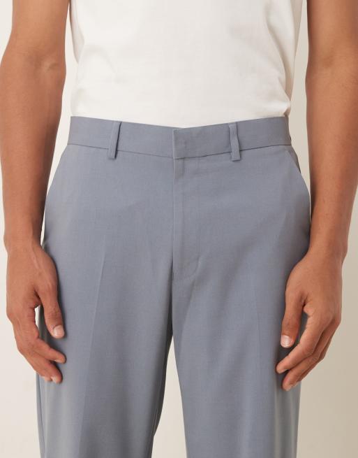 ASOS DESIGN straight leg suit trousers in mid blue, 5 of 5