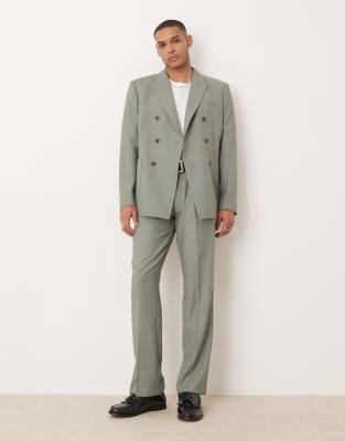 ASOS DESIGN ASOS DESIGN straight leg suit trousers in sage green texture