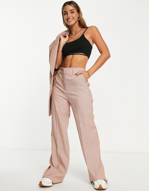 ASOS DESIGN high waisted wide leg trousers in marmalade