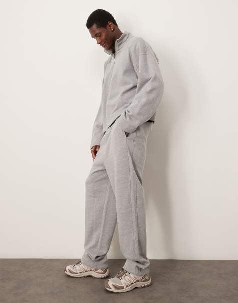 ASOS DESIGN straight leg sweatpants in gray heather - view 1