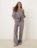 ASOS DESIGN off shoulder sweat in gray - part of a set